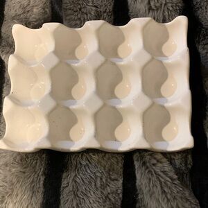 #166 White Ceramic Egg Tray